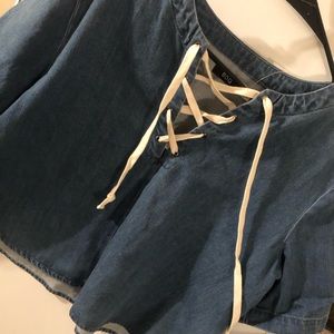 Vintage Cropped denim shirt